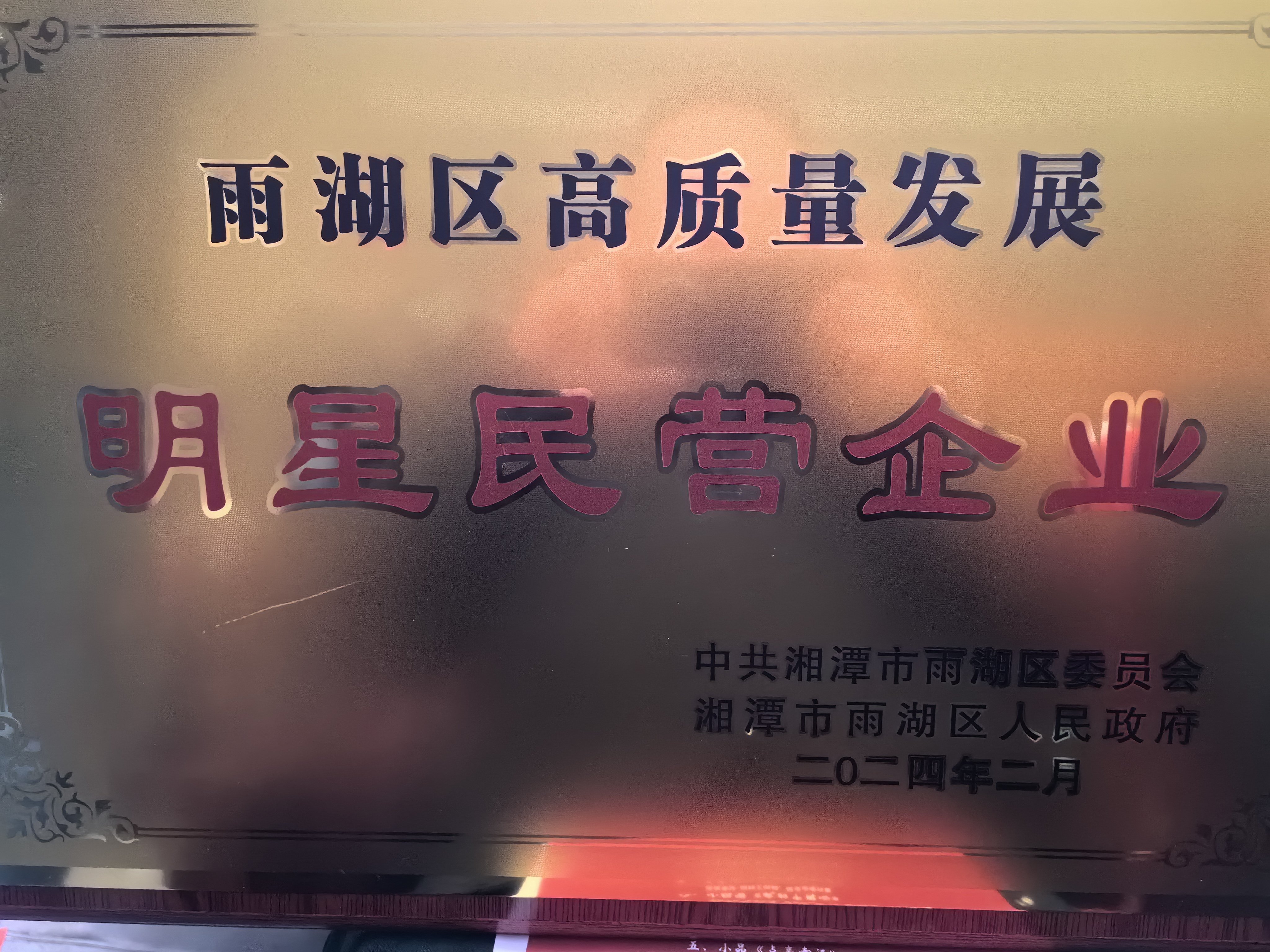 yabocom(中国)官方网站
荣获“雨湖区高质量发展明星民营企业”称号